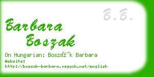 barbara boszak business card